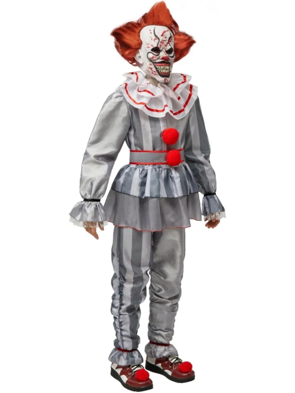 Spooktacular Creations Scary Clown Costume, Halloween Costume Kids Pennywise NEW